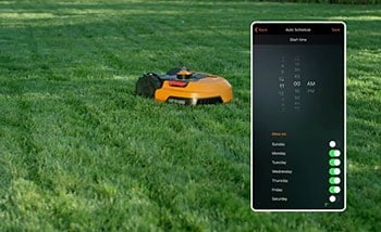 Приложение для смартфона, которое позволяет указать график стрижки газона газонокосилкой-роботом.